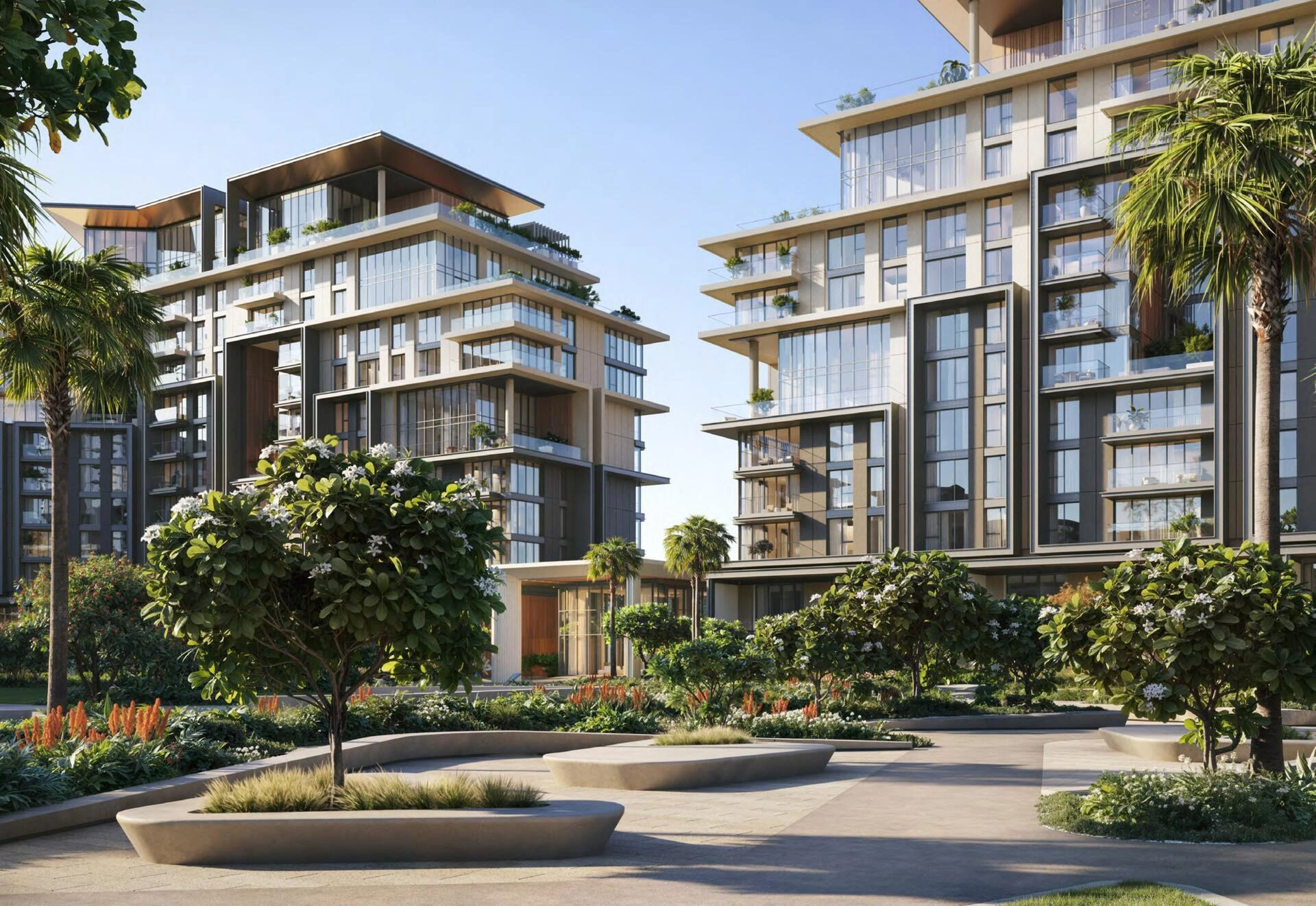 阿拉伯联合酋长国迪拜 City Walk 的现代住宅综合体公寓