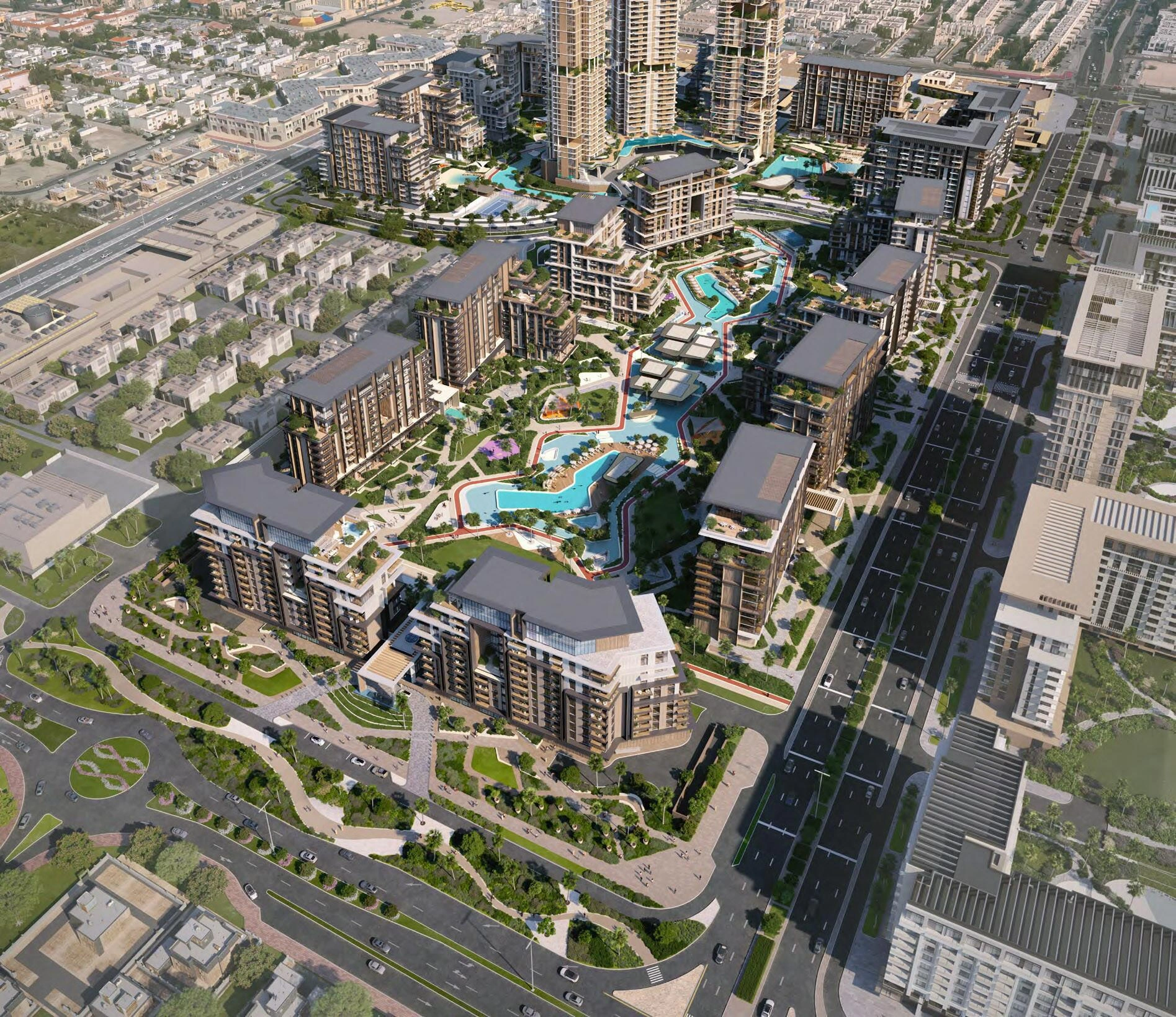 阿拉伯联合酋长国迪拜 City Walk 的现代住宅综合体公寓