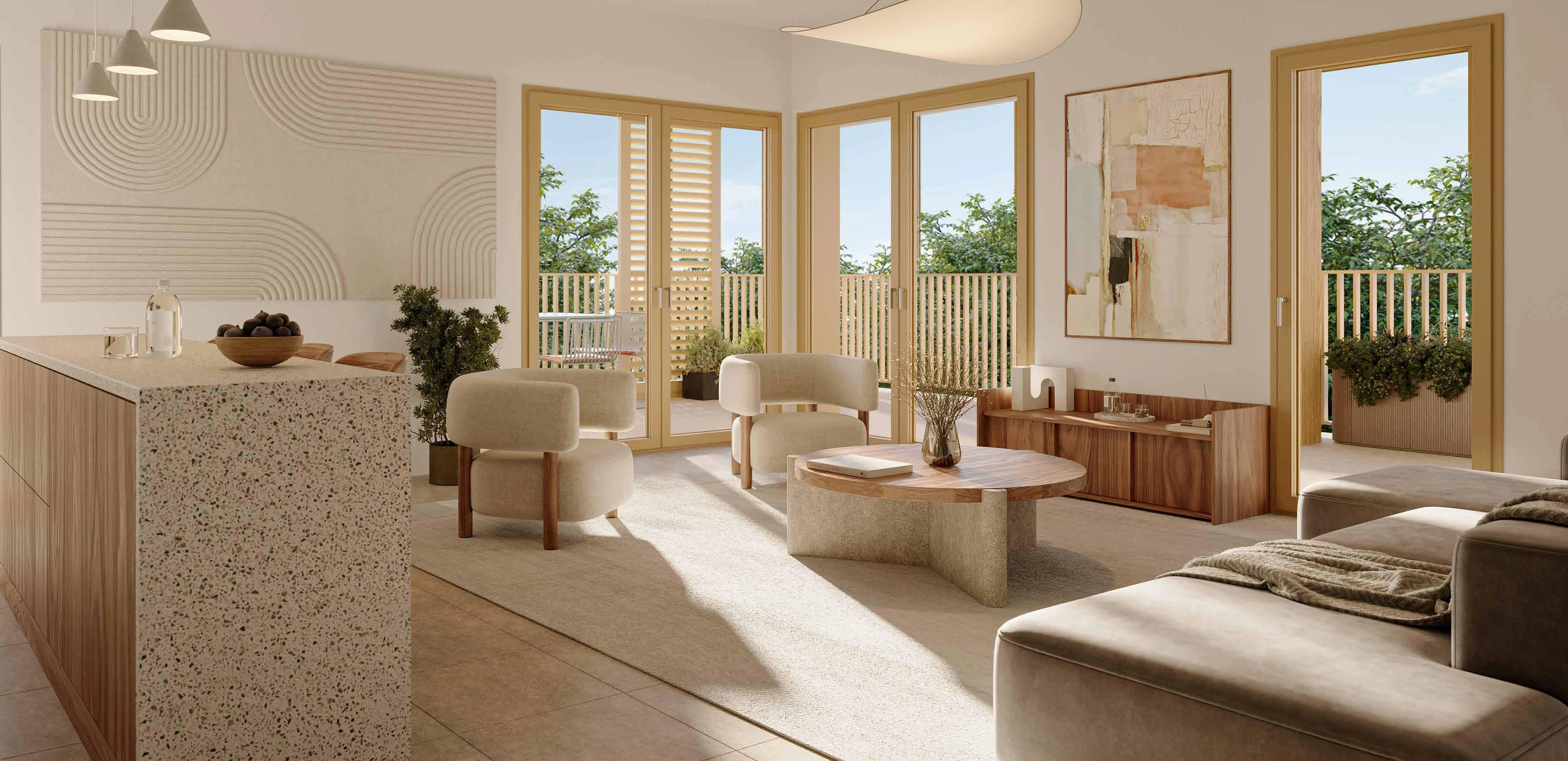 位于法国奥克西塔尼大区蒙彼利埃 Nouveau Saint-Roch 的现代住宅小区公寓