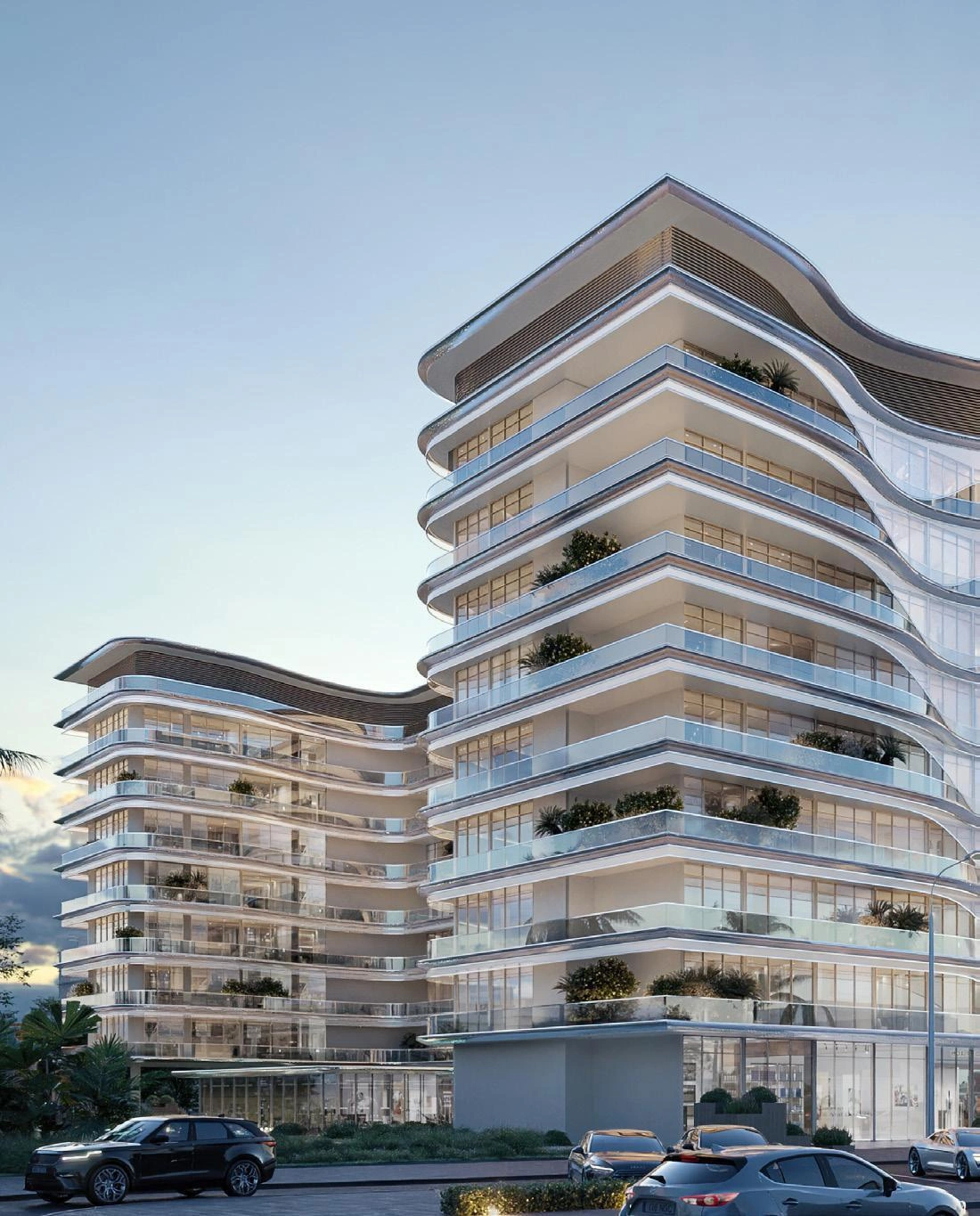 アラブ首長国連邦ドバイのモダンな住宅コンプレックス内のアパートメント