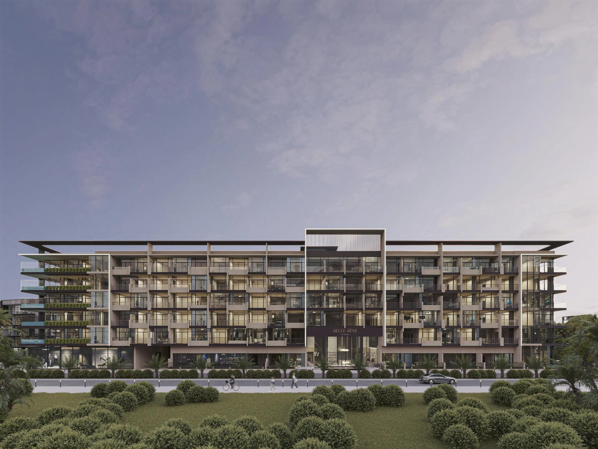 阿拉伯联合酋长国迪拜 Jumeirah Village Circle 的现代住宅区内公寓