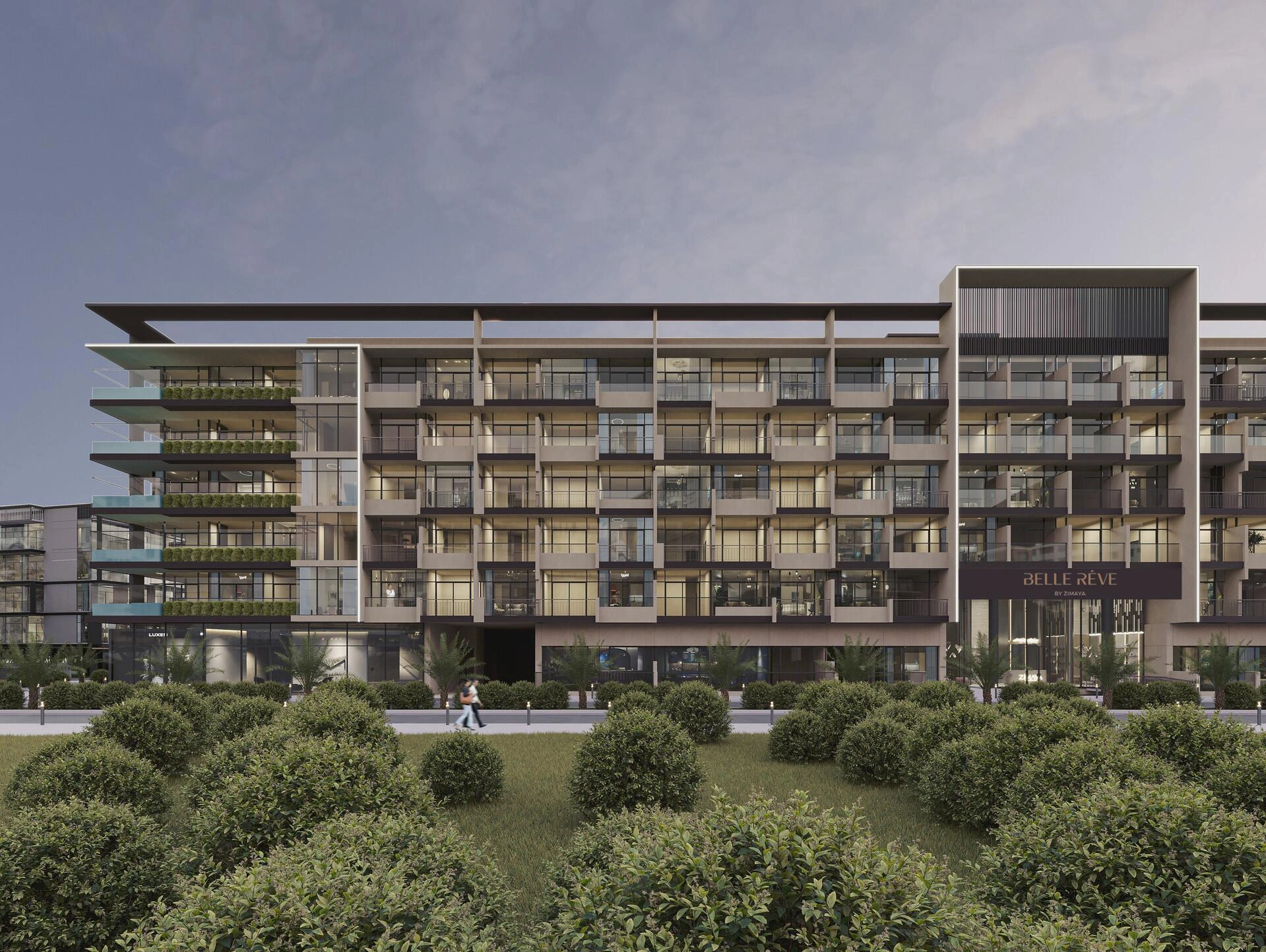 阿拉伯联合酋长国迪拜 Jumeirah Village Circle 的现代住宅区内公寓