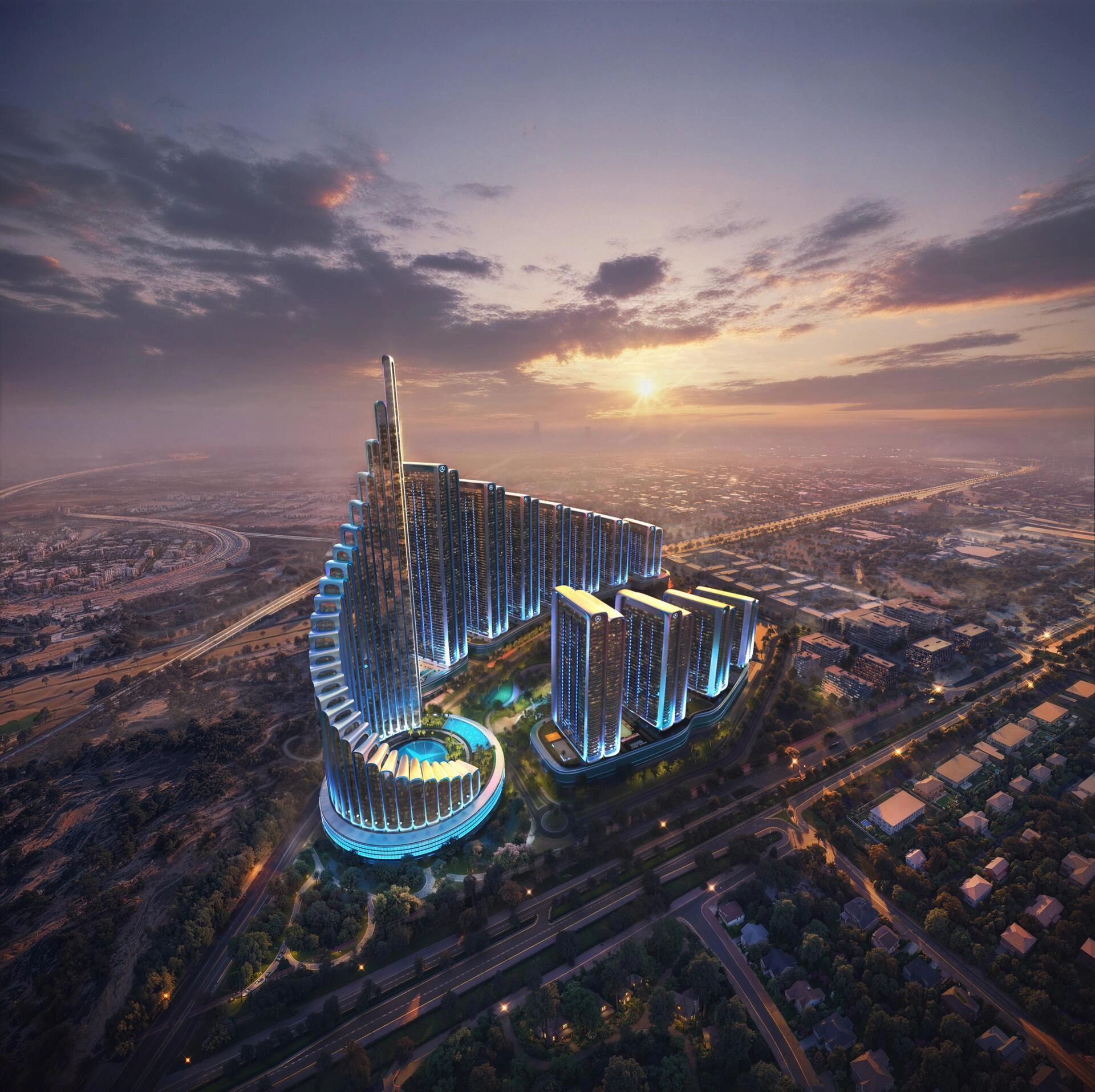 位于阿联酋迪拜的现代住宅小区公寓