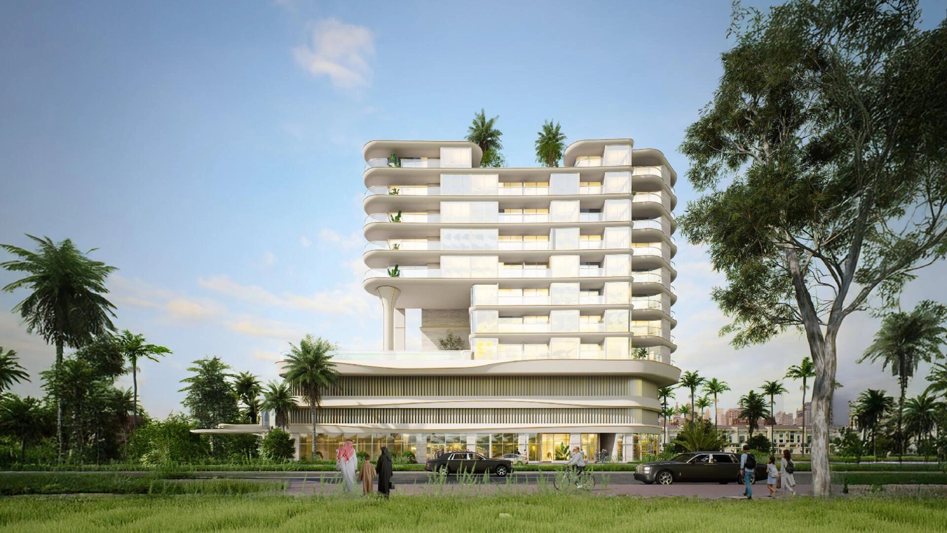 位于迪拜,阿拉伯联合酋长国现代住宅综合体内的公寓