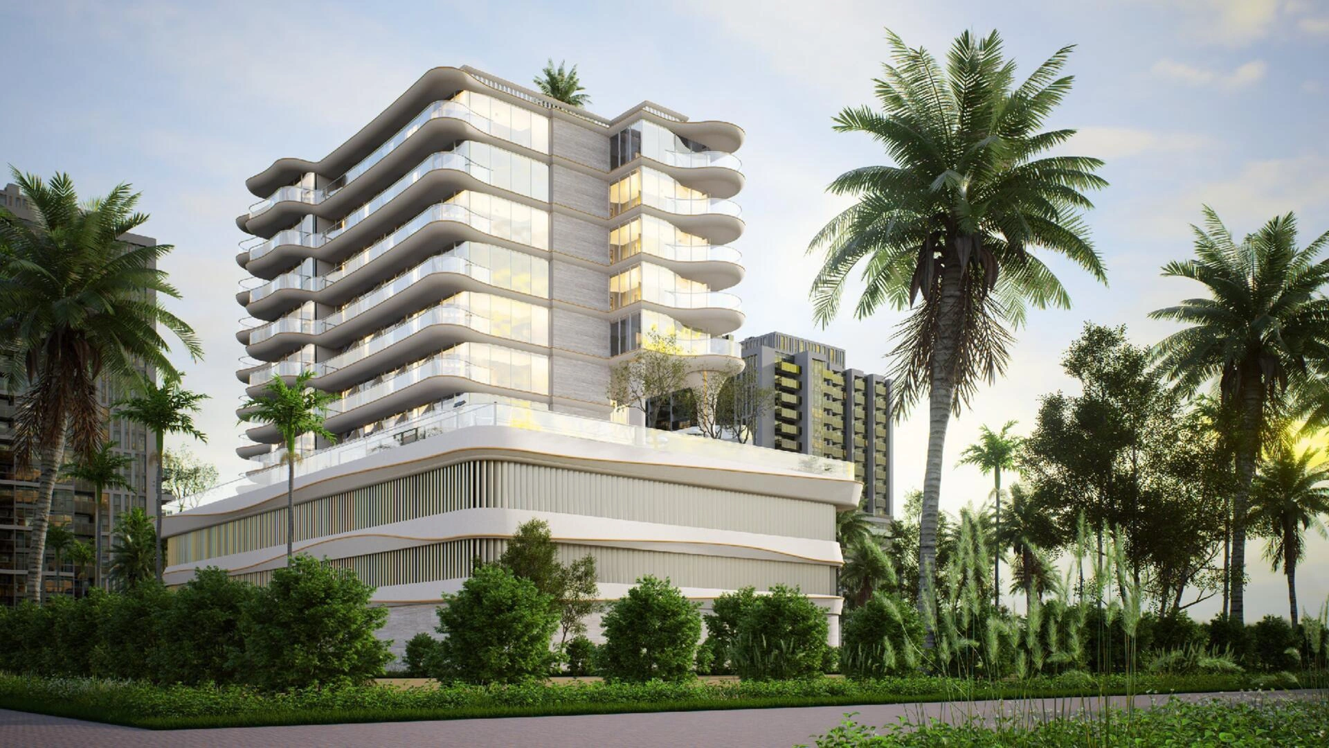 位于迪拜,阿拉伯联合酋长国现代住宅综合体内的公寓