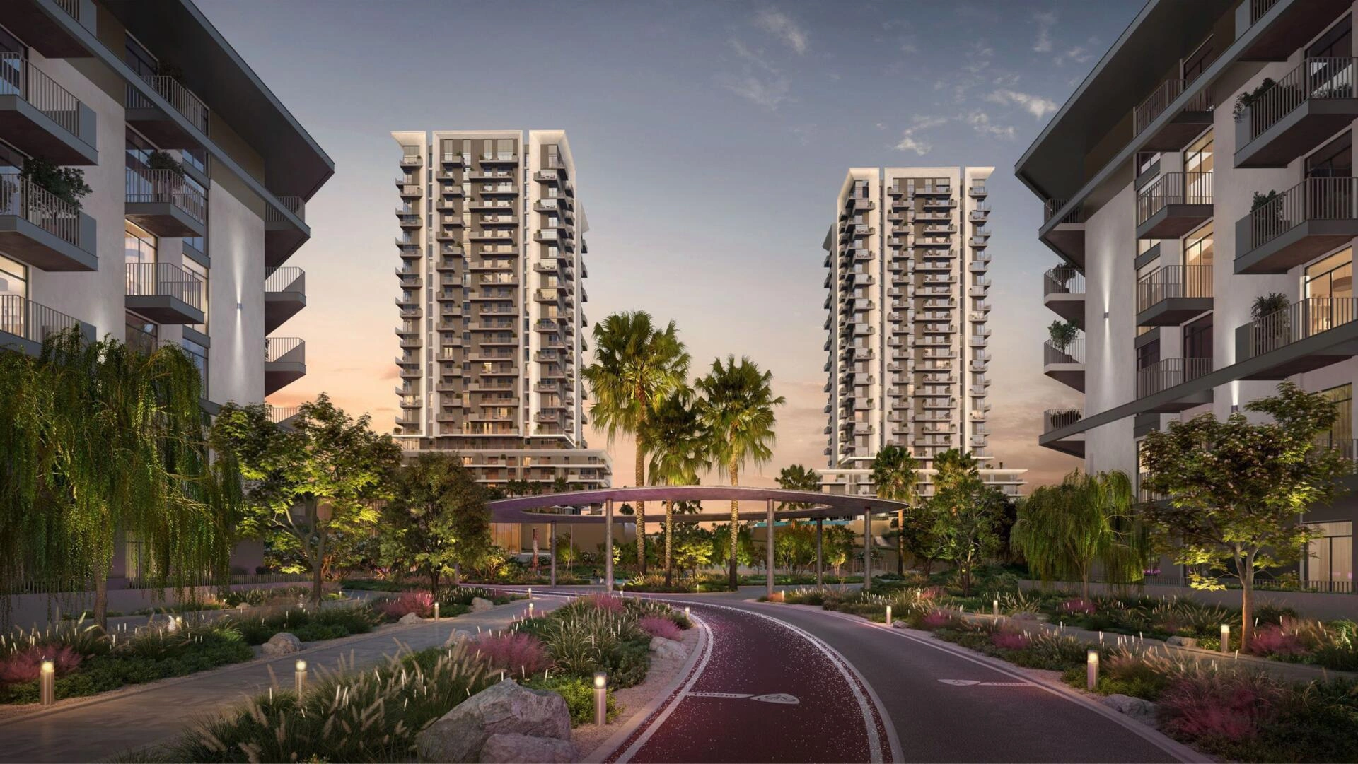 Apartments in a modern residential complex in Dubai, United Arab Emirates