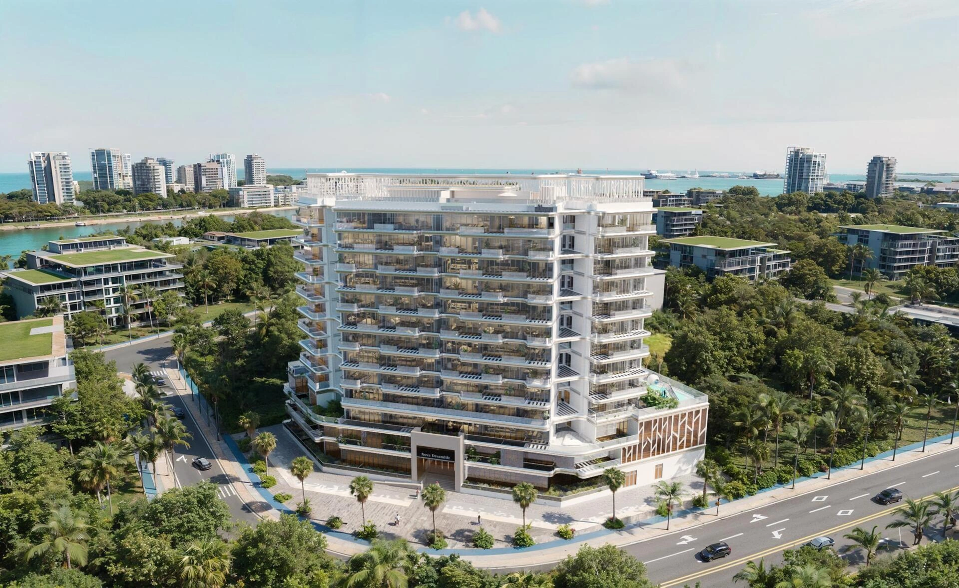 位于阿拉伯联合酋长国迪拜的现代住宅综合体内的公寓