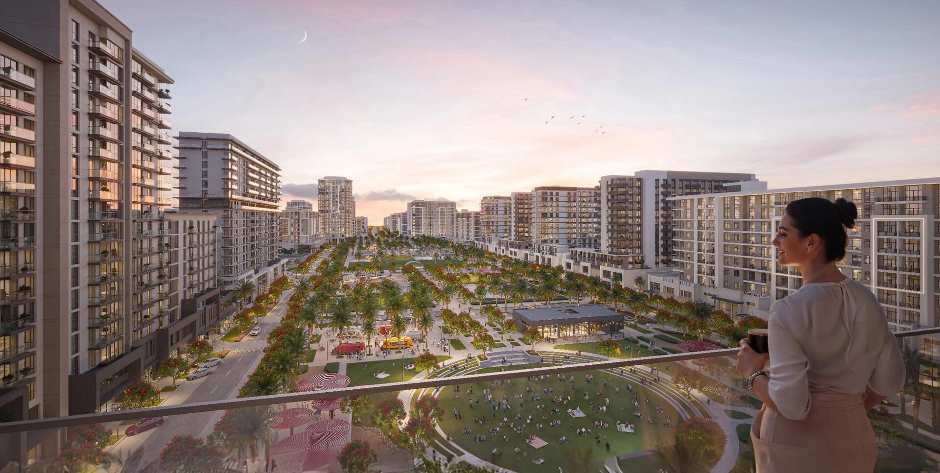 位于阿联酋迪拜现代住宅小区的公寓