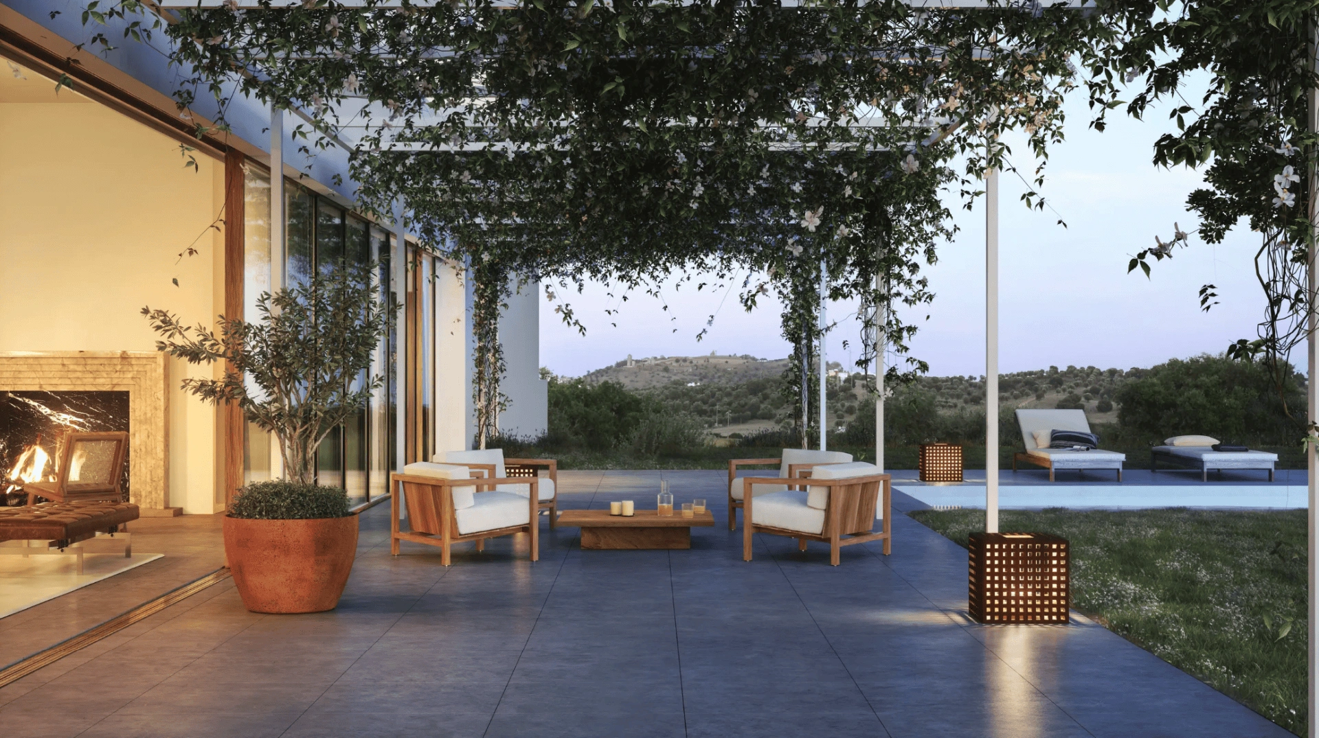 आधुनिक डिज़ाइन के साथ एक अनोखे स्थान में स्थित संपत्ति