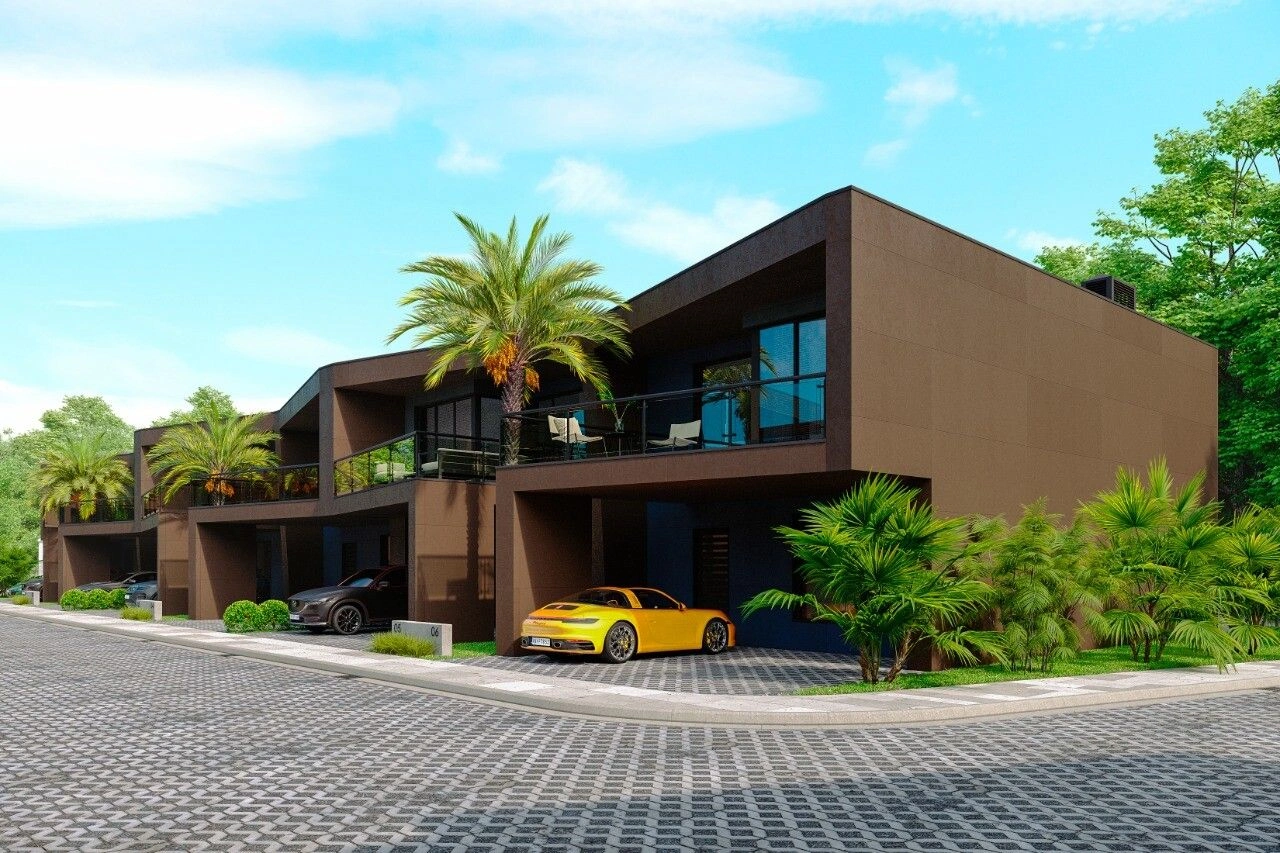 A unique club complex of two-level townhouses