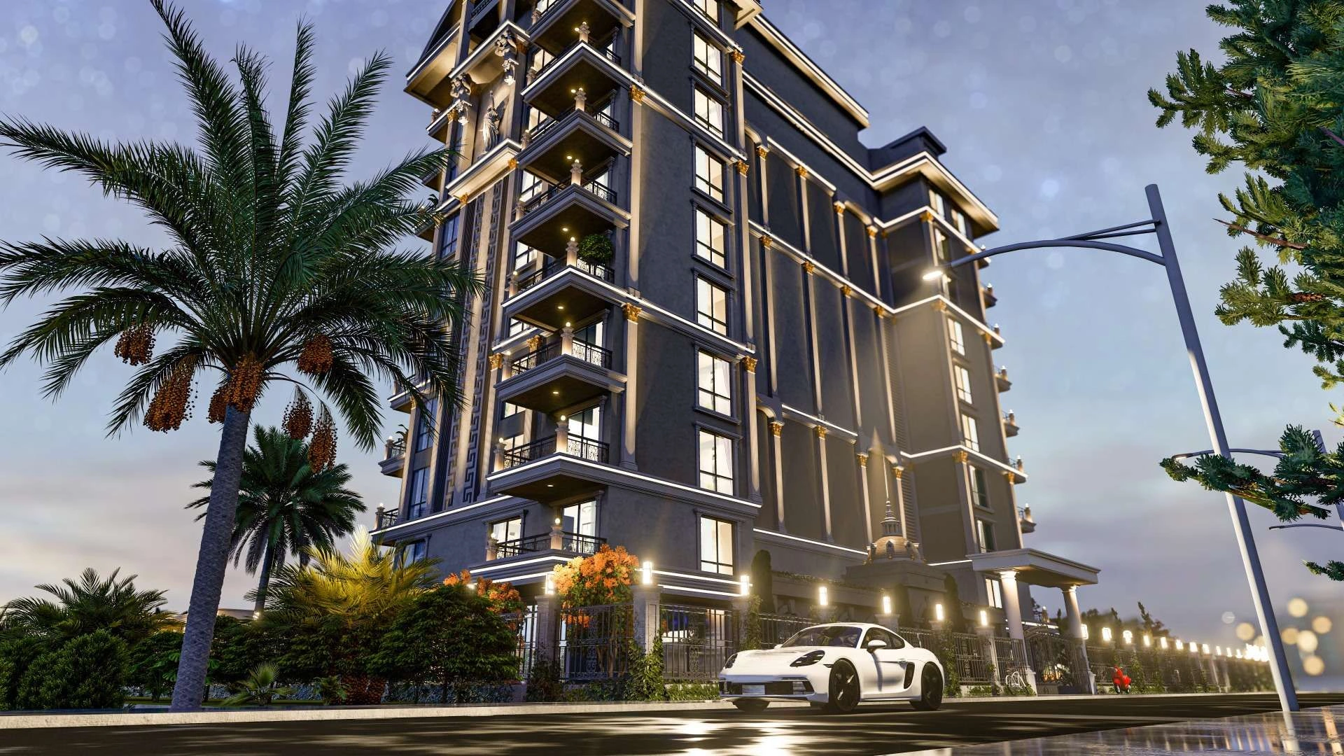 Residential complex 400 meters to sandy beach of Alanya