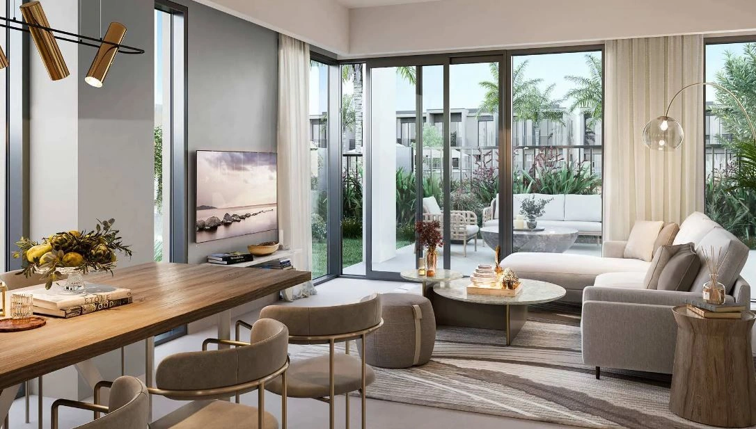 New complex of townhouses in the green area of Town Square