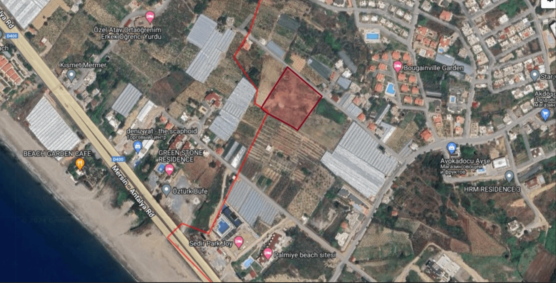 Plots for construction of apartments, villas and hotels in Demirtas