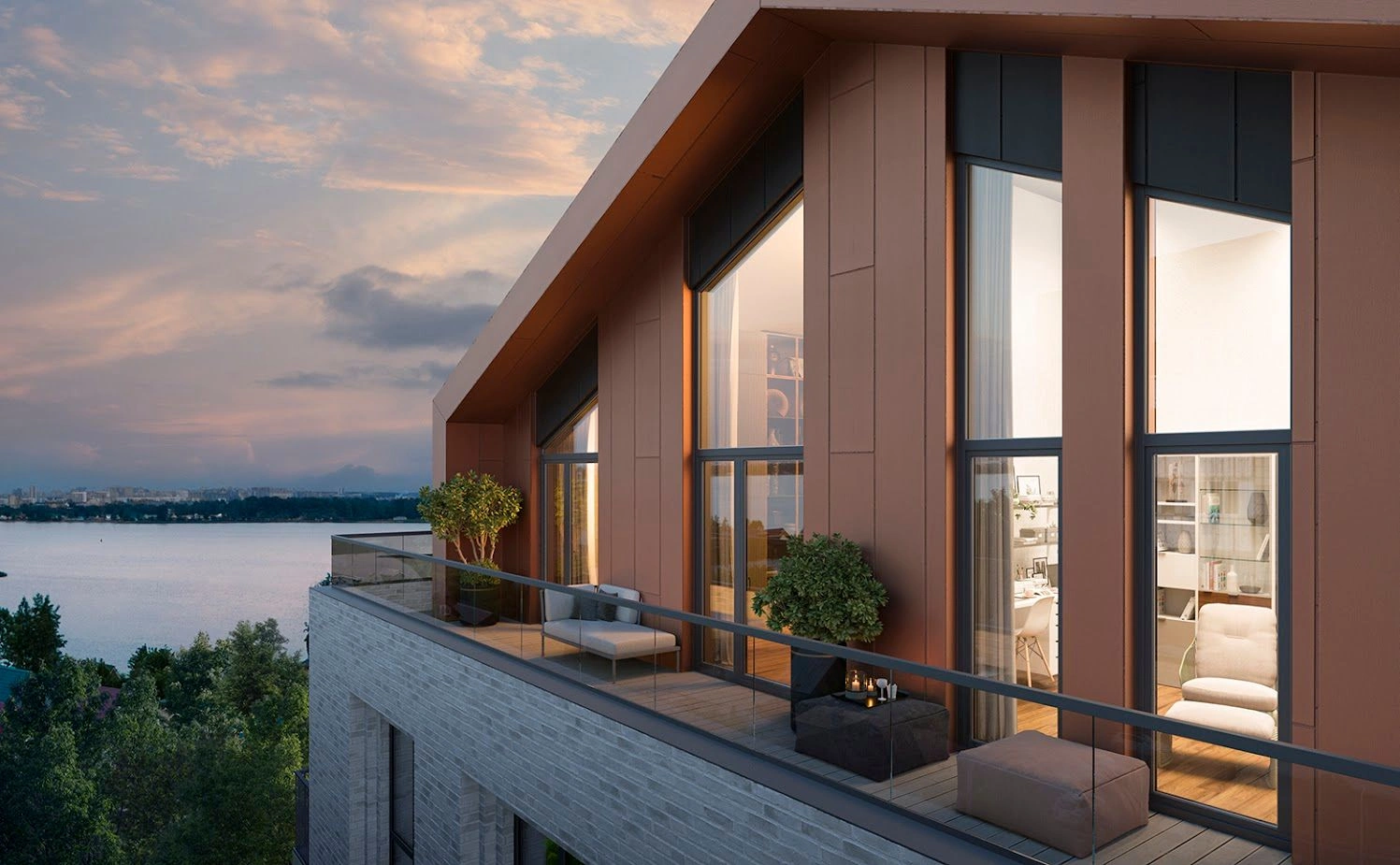 Modern residential complex in neoclassical style