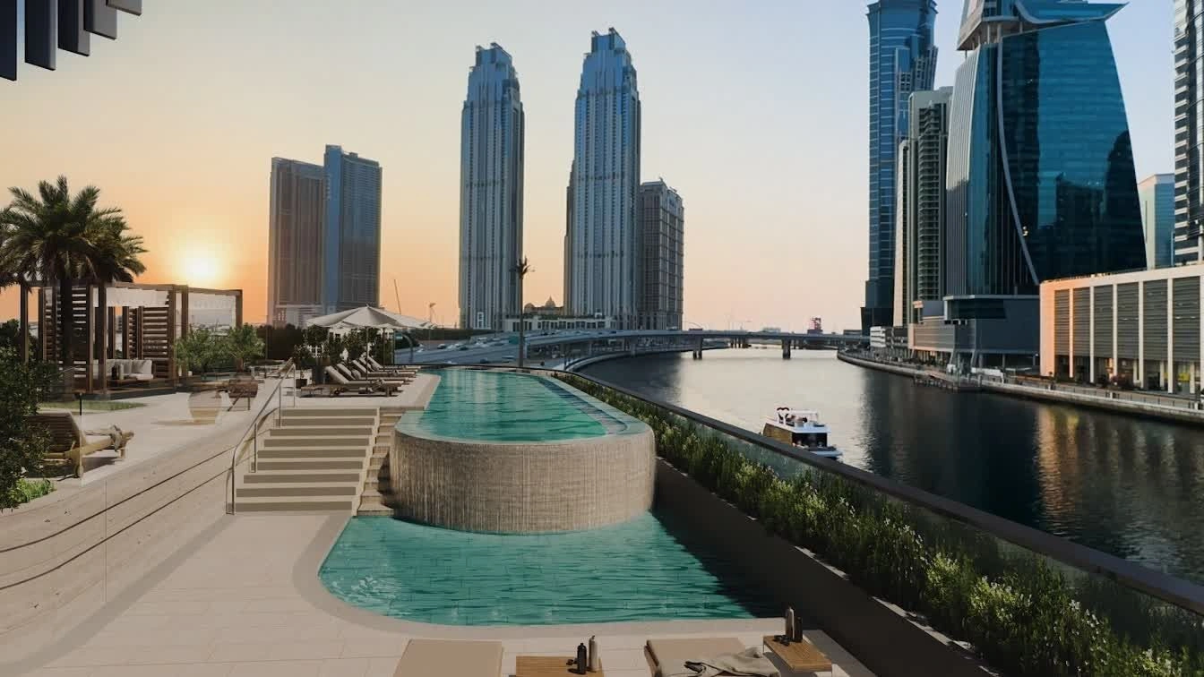 Premium residential complex with a 5-level podium in the Business Bay area