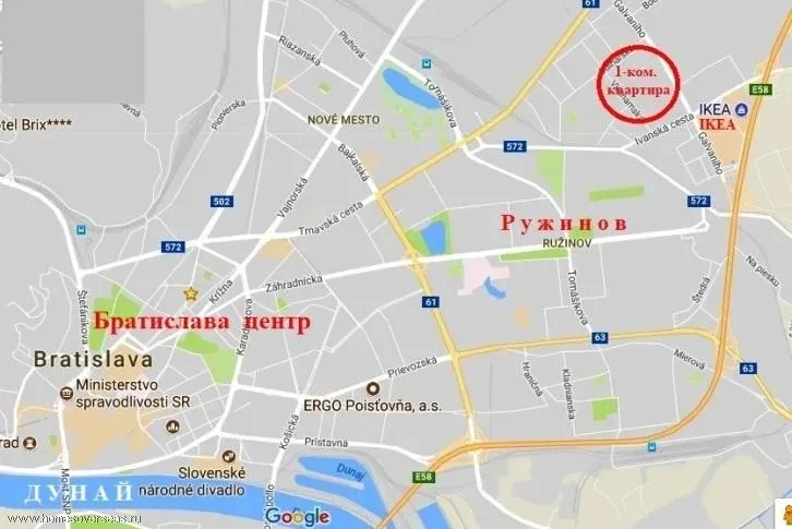 Купить квартиру 1+1 с балконом в Братиславе