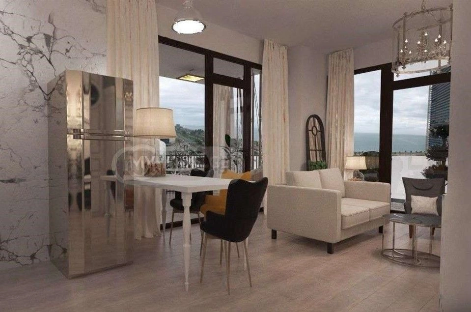 बातुमी के नए लक्ज़री रेजिडेंशियल कॉम्प्लेक्स में पहाड़ और समुद्र का नज़ारा‑वाला 1+1 अपार्टमेंट