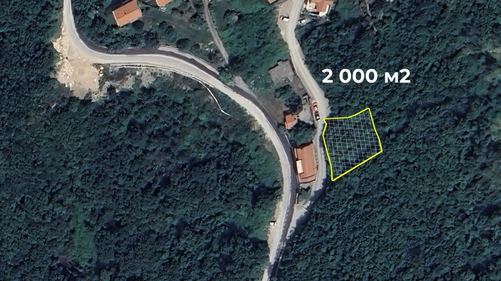 Grundstück von 2000 m² für den Bau eines Hauses in der Nähe von Budva, Montenegro
