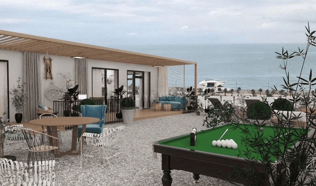 बातुमी के नए लक्ज़री रेजिडेंशियल कॉम्प्लेक्स में पहाड़ और समुद्र का नज़ारा‑वाला 1+1 अपार्टमेंट