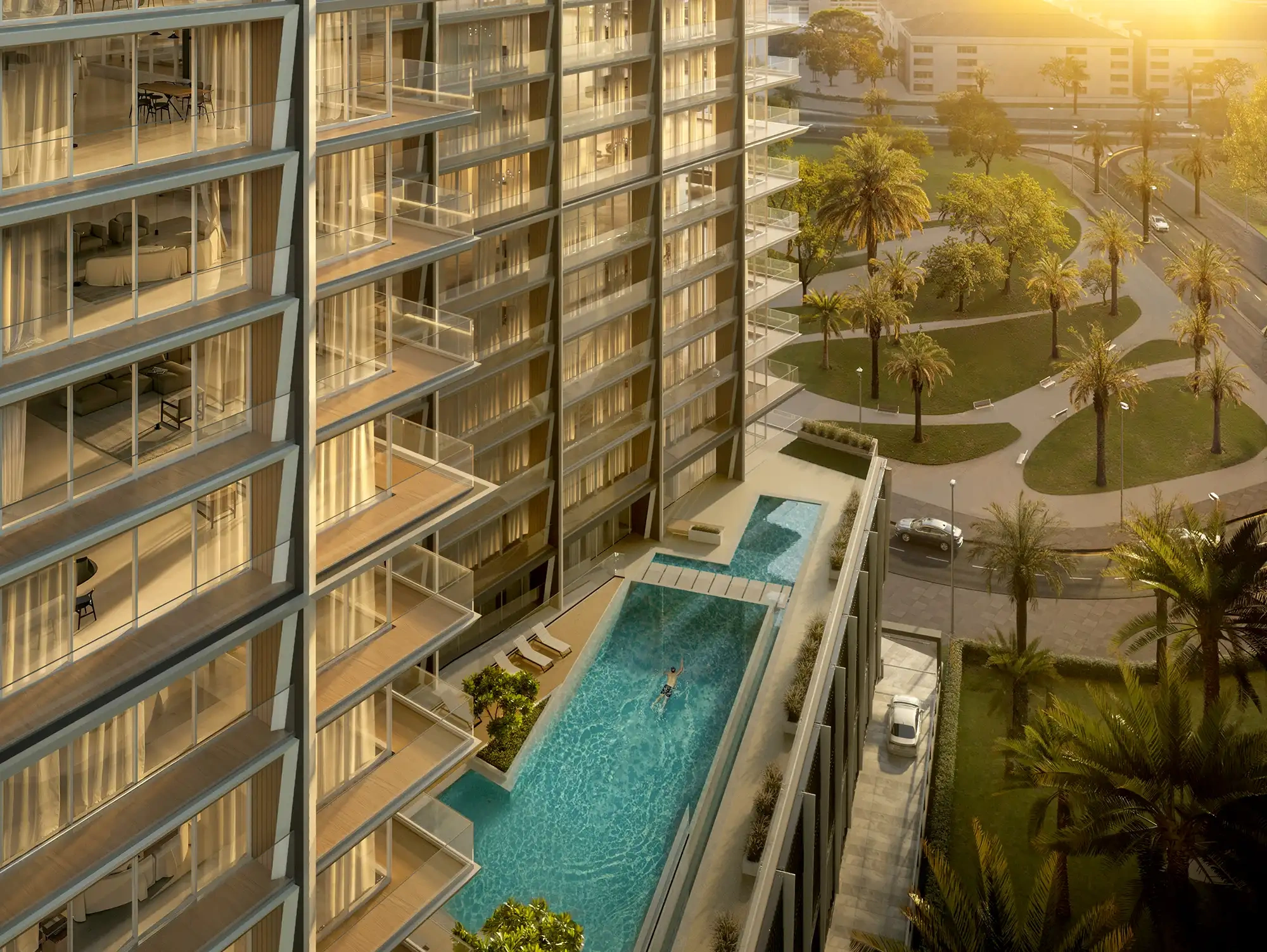 दुबई, संयुक्त अरब अमीरात में हवादार अपार्टमेंट