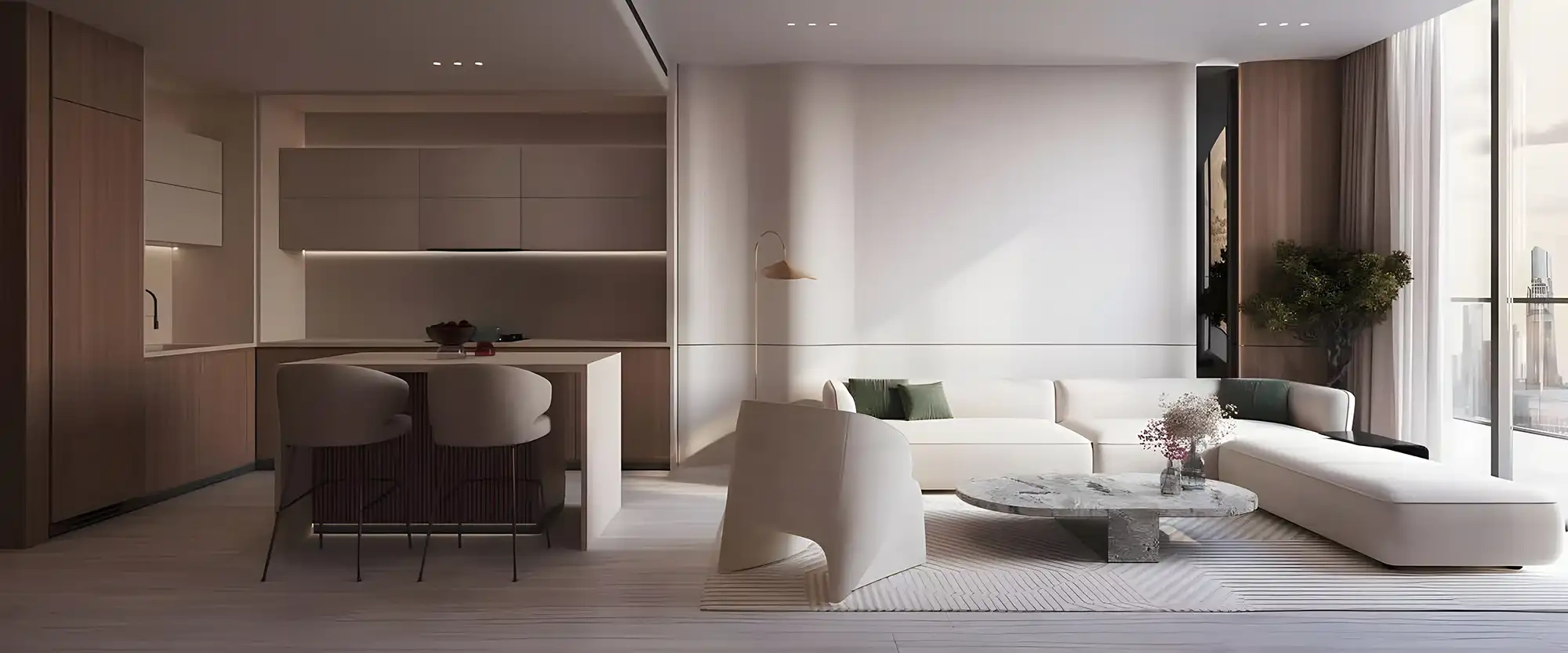 दुबई, संयुक्त अरब अमीरात में हवादार अपार्टमेंट