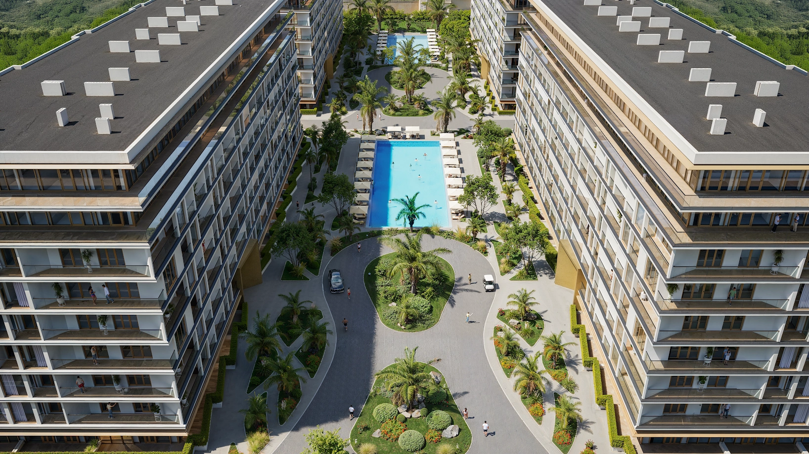 Apartments with open pool in Baku, Azerbaijan