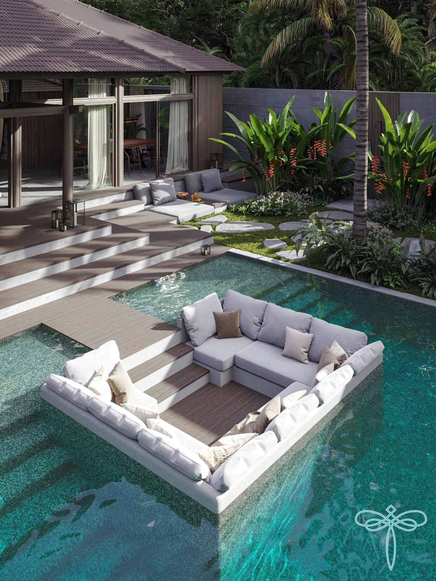 雅致别墅,面积 284 m²,位于巴厘岛布基特半岛