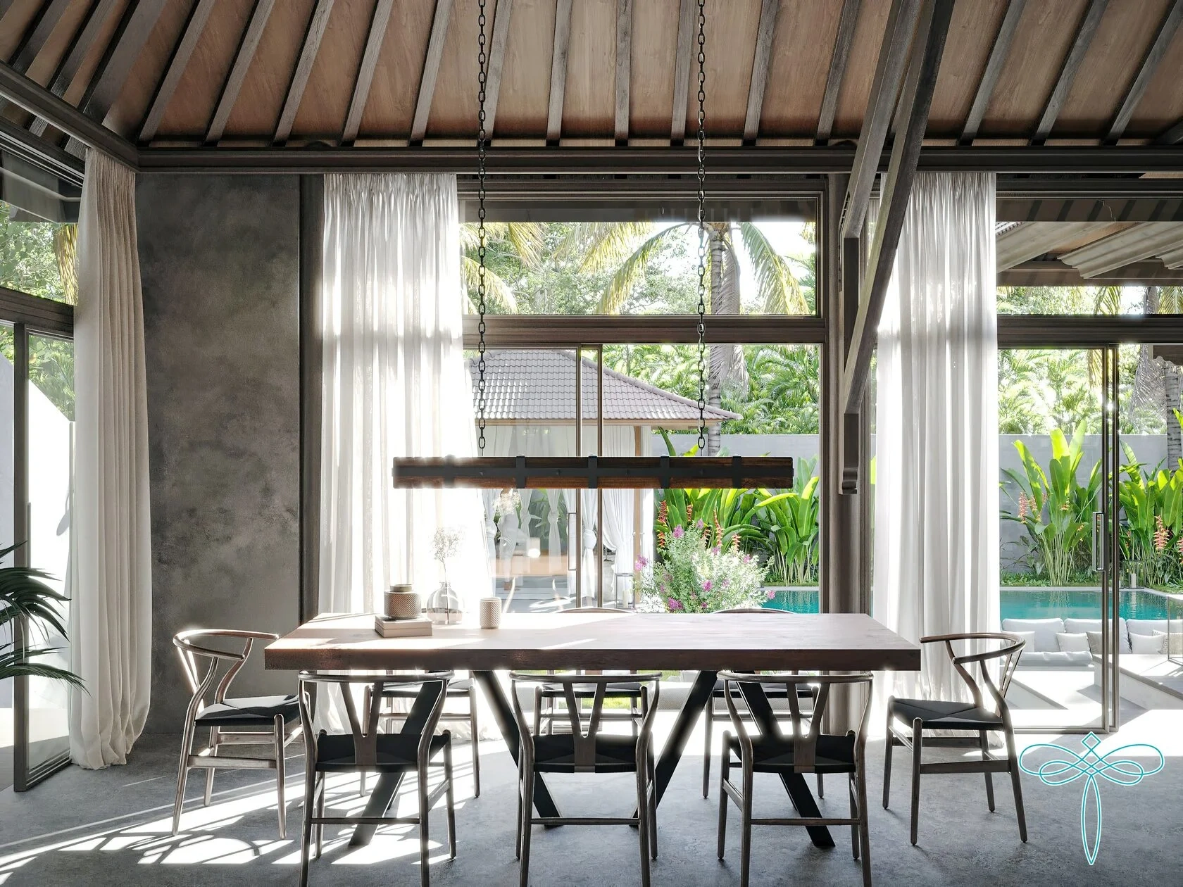 雅致别墅,面积 284 m²,位于巴厘岛布基特半岛