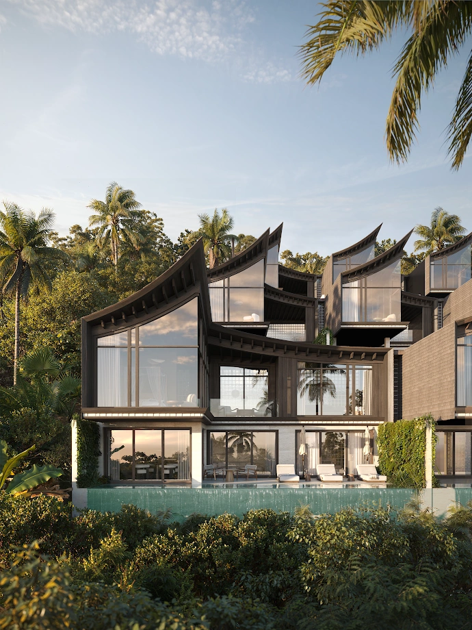 فلل بمسابح مفتوحة في بادونغ، إندونيسيا