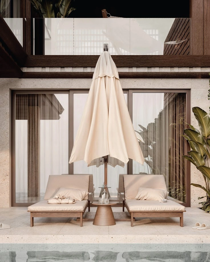 فلل بمسابح مفتوحة في بادونغ، إندونيسيا