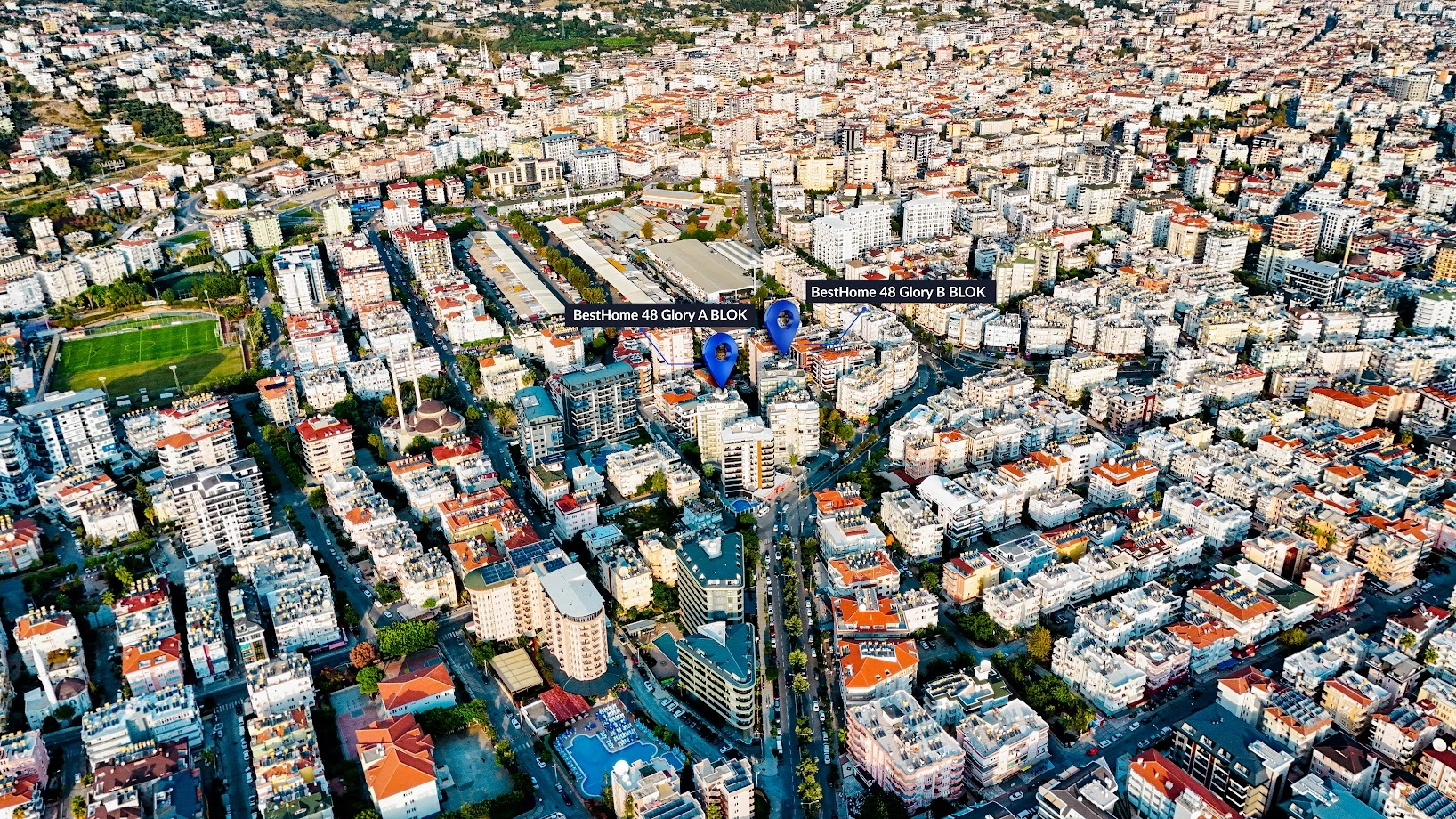 Apartments with open pool in Alanya, Turkey