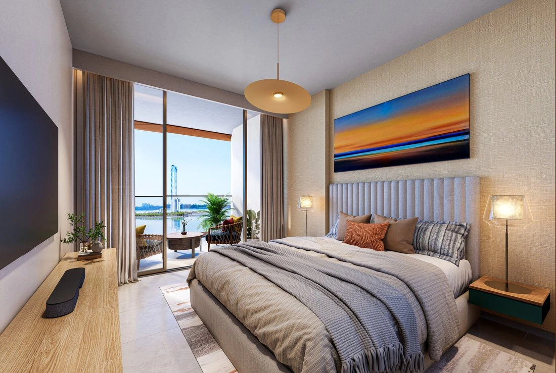 रस अल खैमाह, यूएई में मरीना दृश्य वाला आधुनिक अपार्टमेंट 1+1