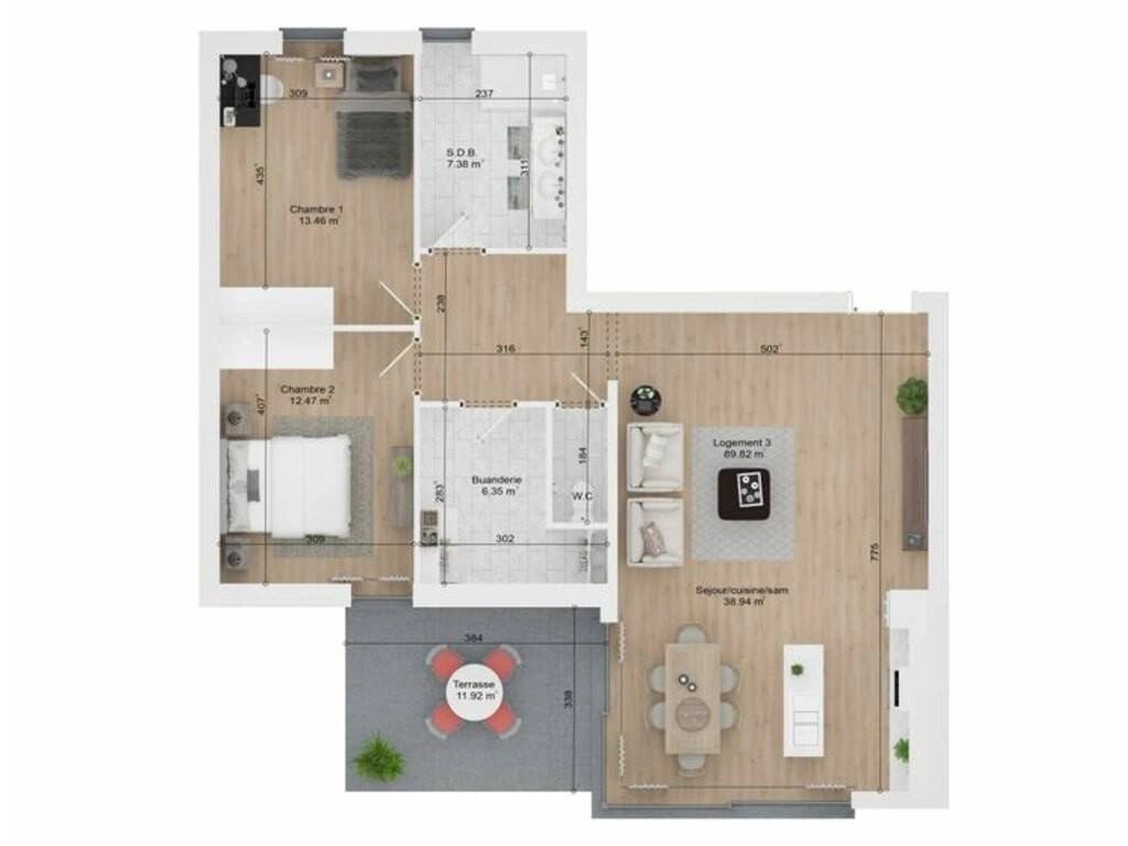 Spacious apartment 90 m2 in Namur, Belgium