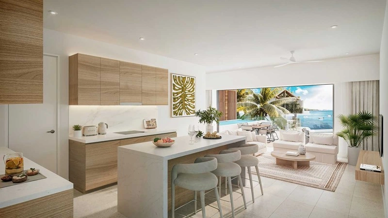 Grande Riviere Noire, Mauritius の明るいアパート 129 m2