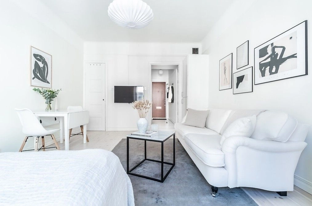 स्टॉकहोम, स्वीडन में उजला अपार्टमेंट, आरामदायक लेआउट के साथ