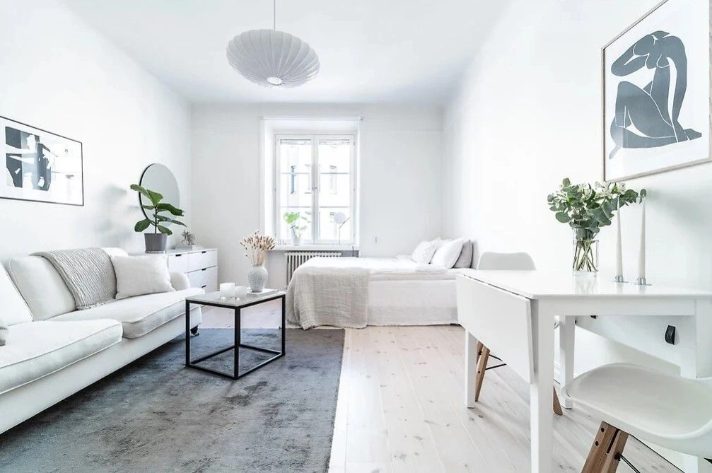स्टॉकहोम, स्वीडन में उजला अपार्टमेंट, आरामदायक लेआउट के साथ
