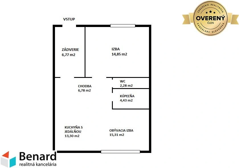 Piso luminoso de 64 m² en Prešov, Eslovaquia