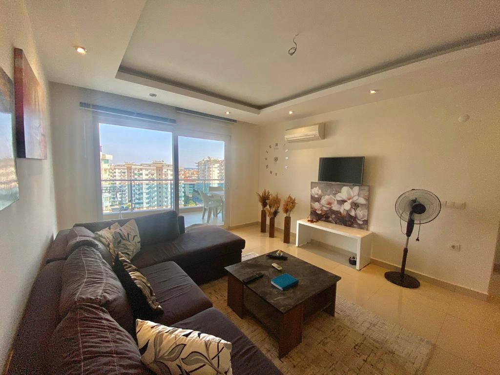 अलान्या, तुर्की में समुद्र दृश्य वाला एक-बेडरूम अपार्टमेंट