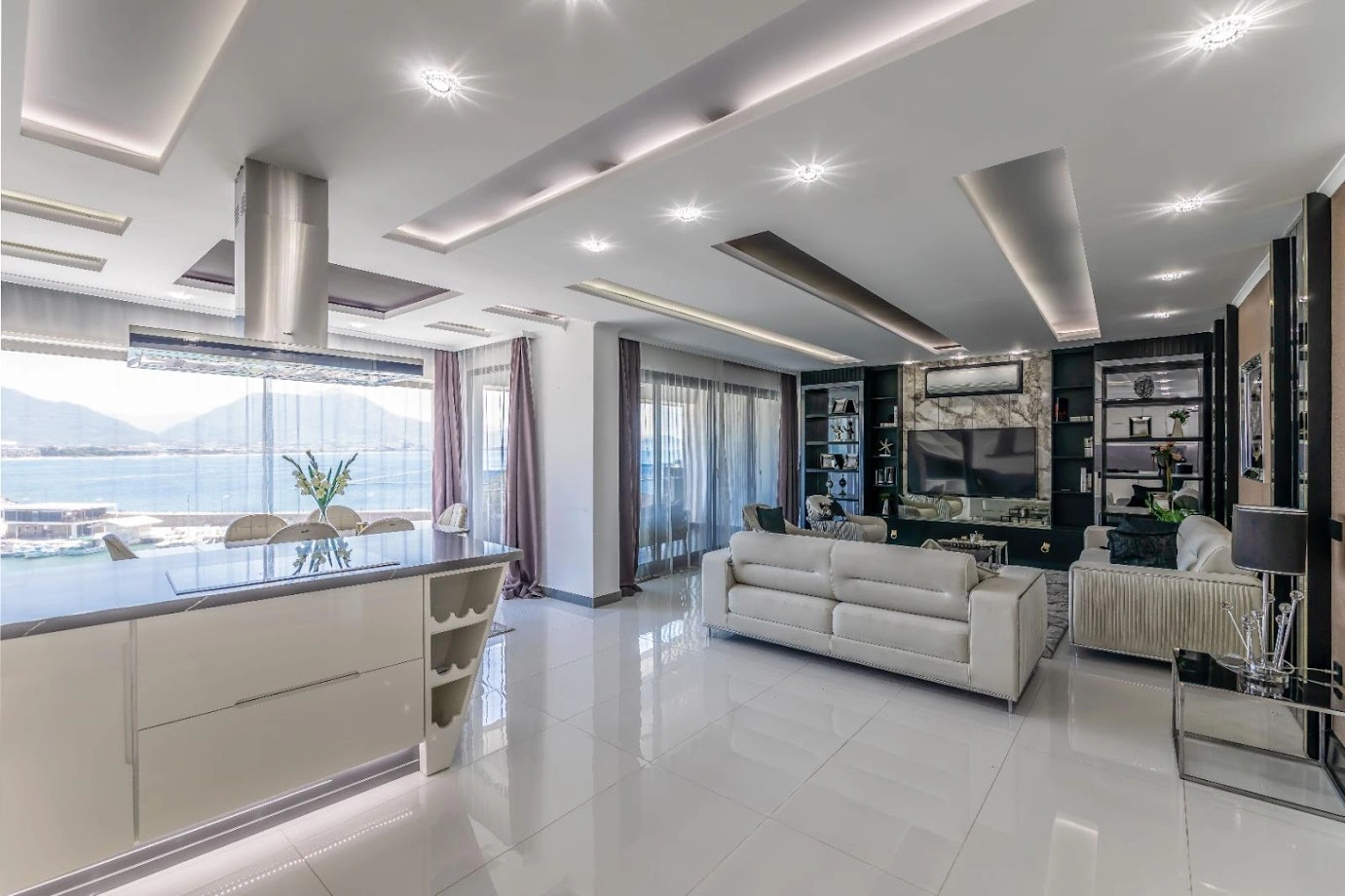 شقة مكونة من 3 غرف نوم بإطلالة على البحر في ألانيا، تركيا