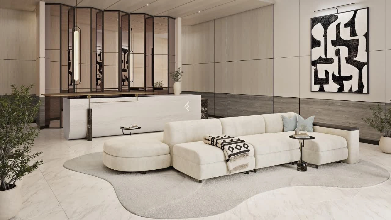 Premium residential complex with a 5-level podium in the Business Bay area