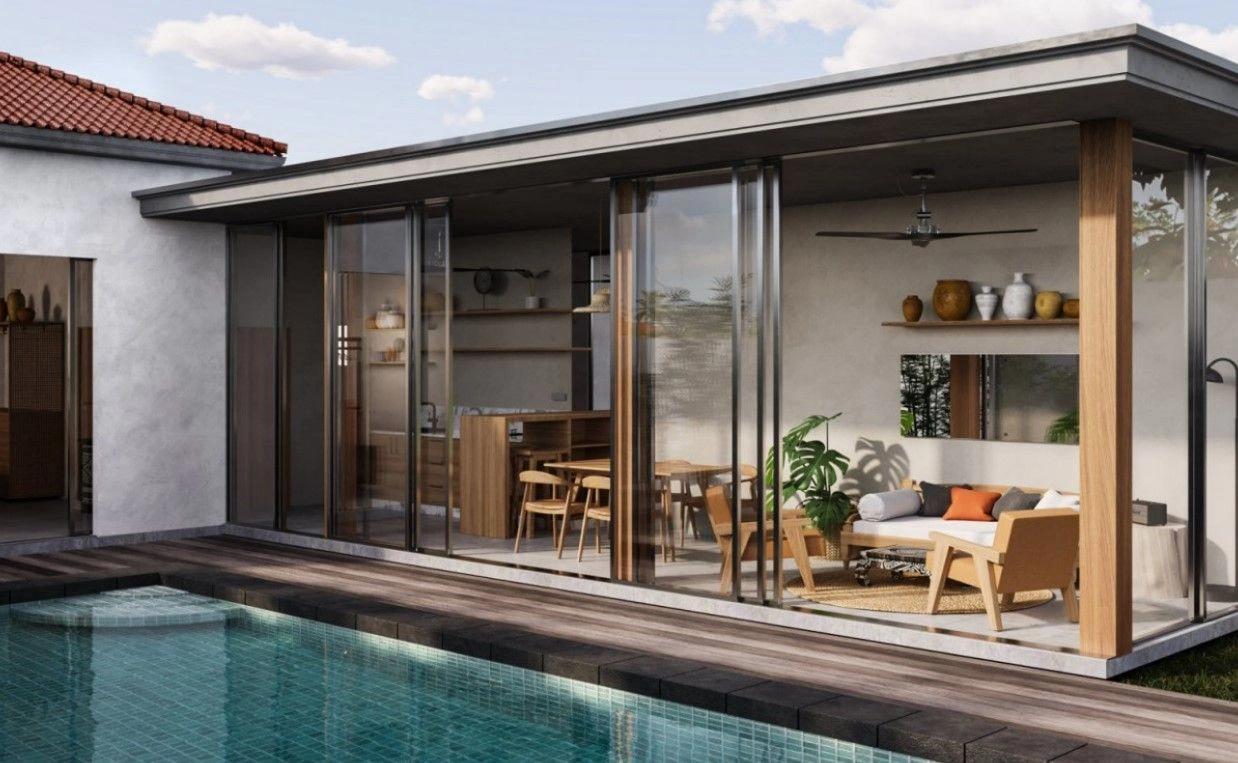 उबुद में धान के खेतों का नज़ारा देने वाली विला