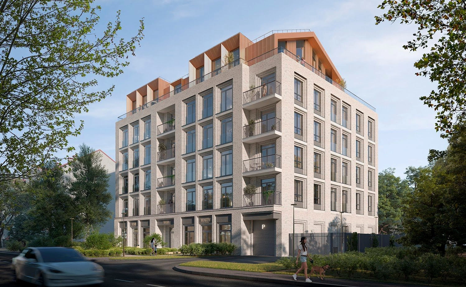 Modern residential complex in neoclassical style