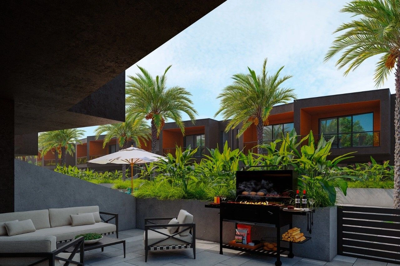 A unique club complex of two-level townhouses
