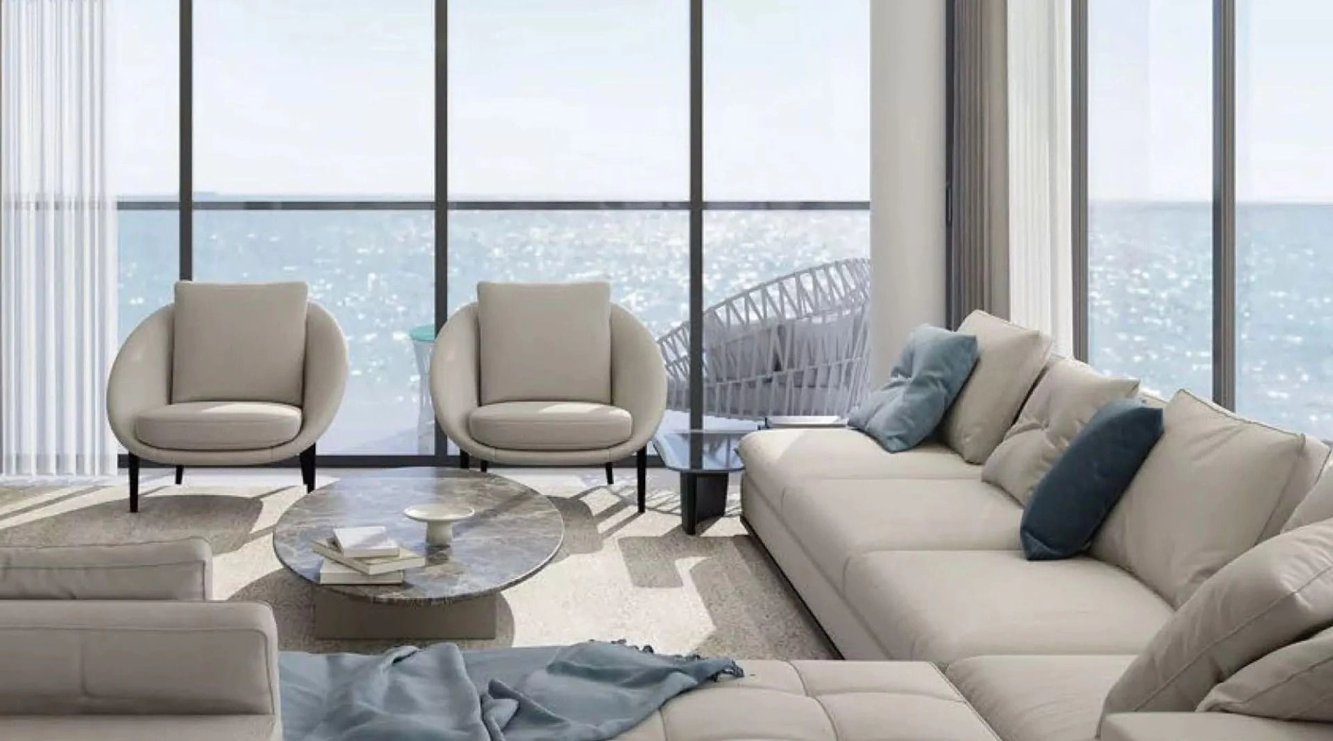 Luxurious tower on the man-made peninsula of Dubai