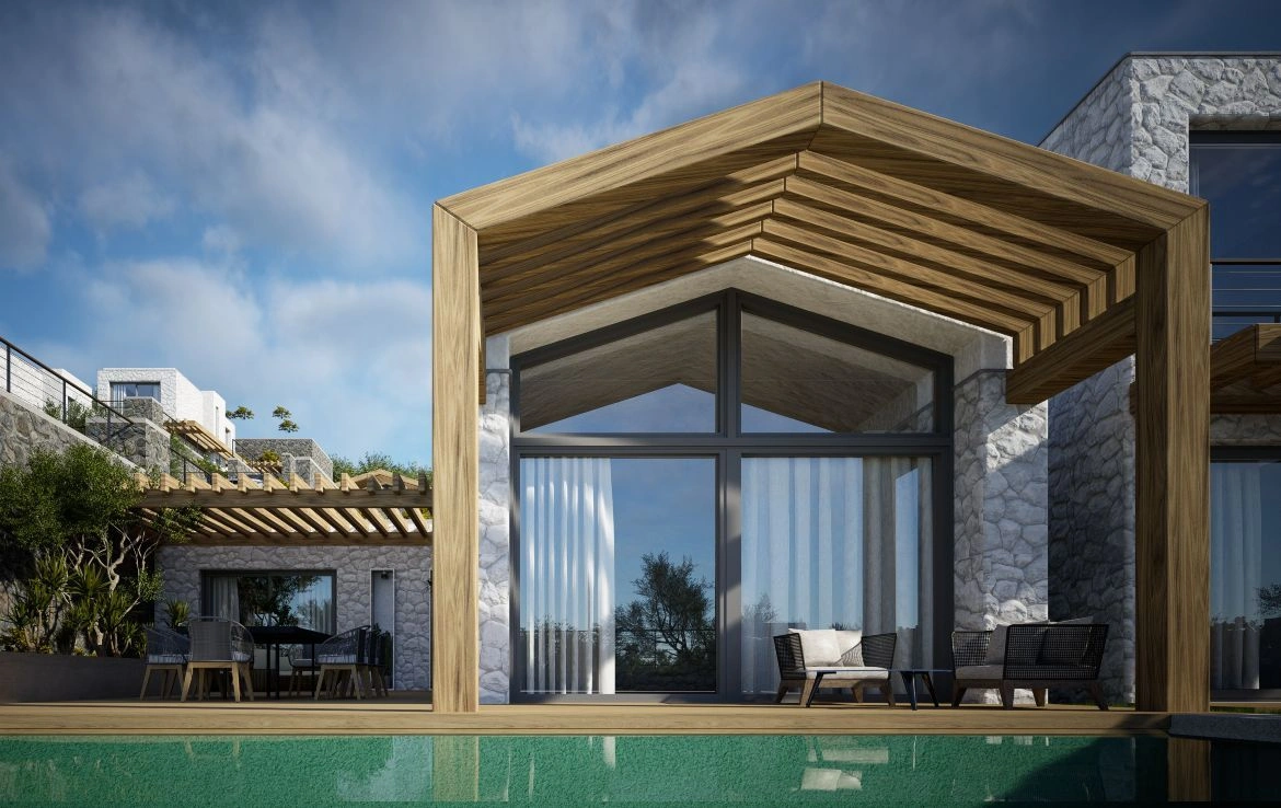 Impresionante complejo de villas en la costa de Bodrum