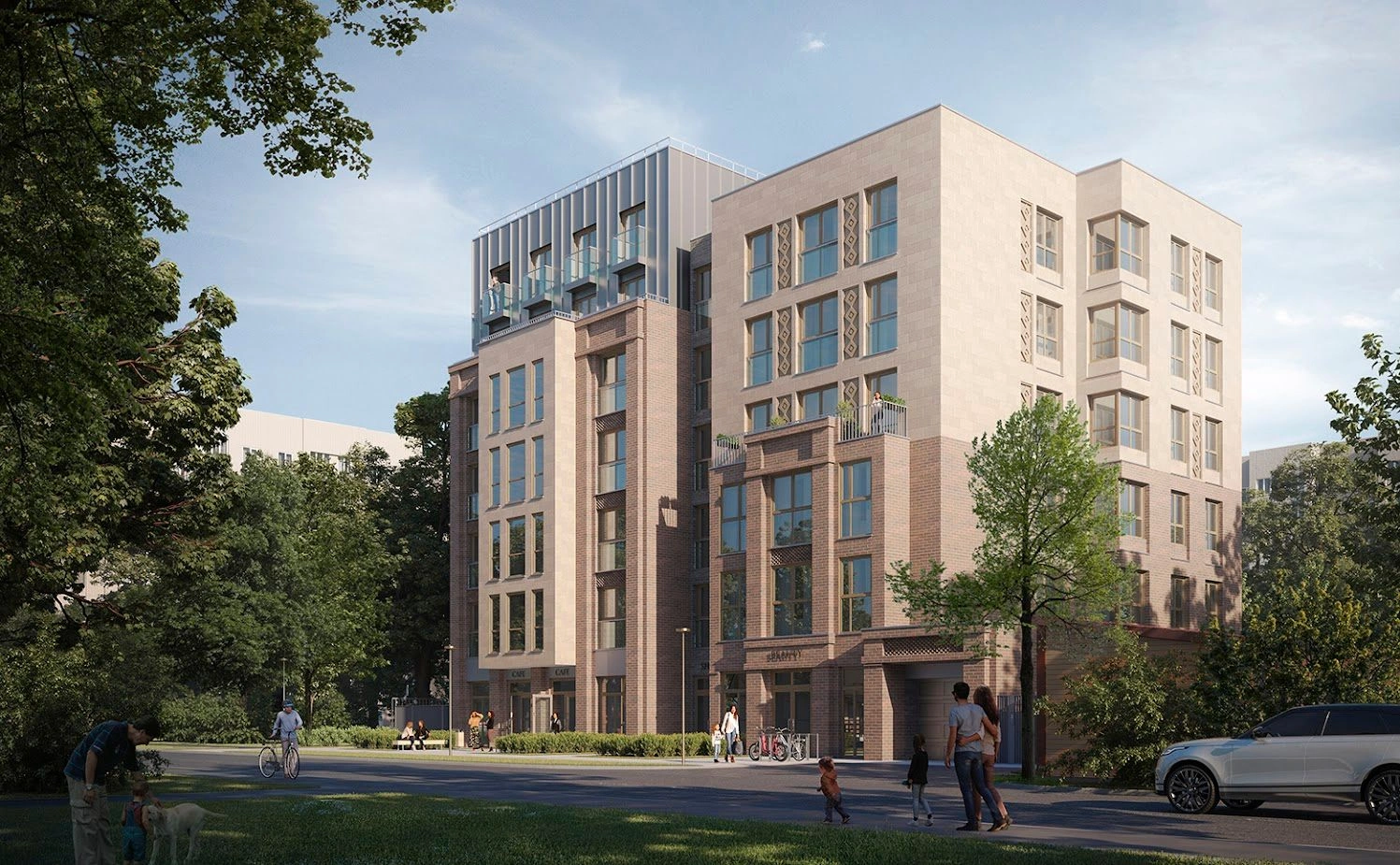 Modern residential complex in neoclassical style