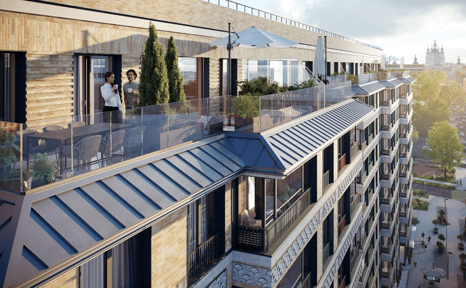 10-storey house with facades with decorative panels