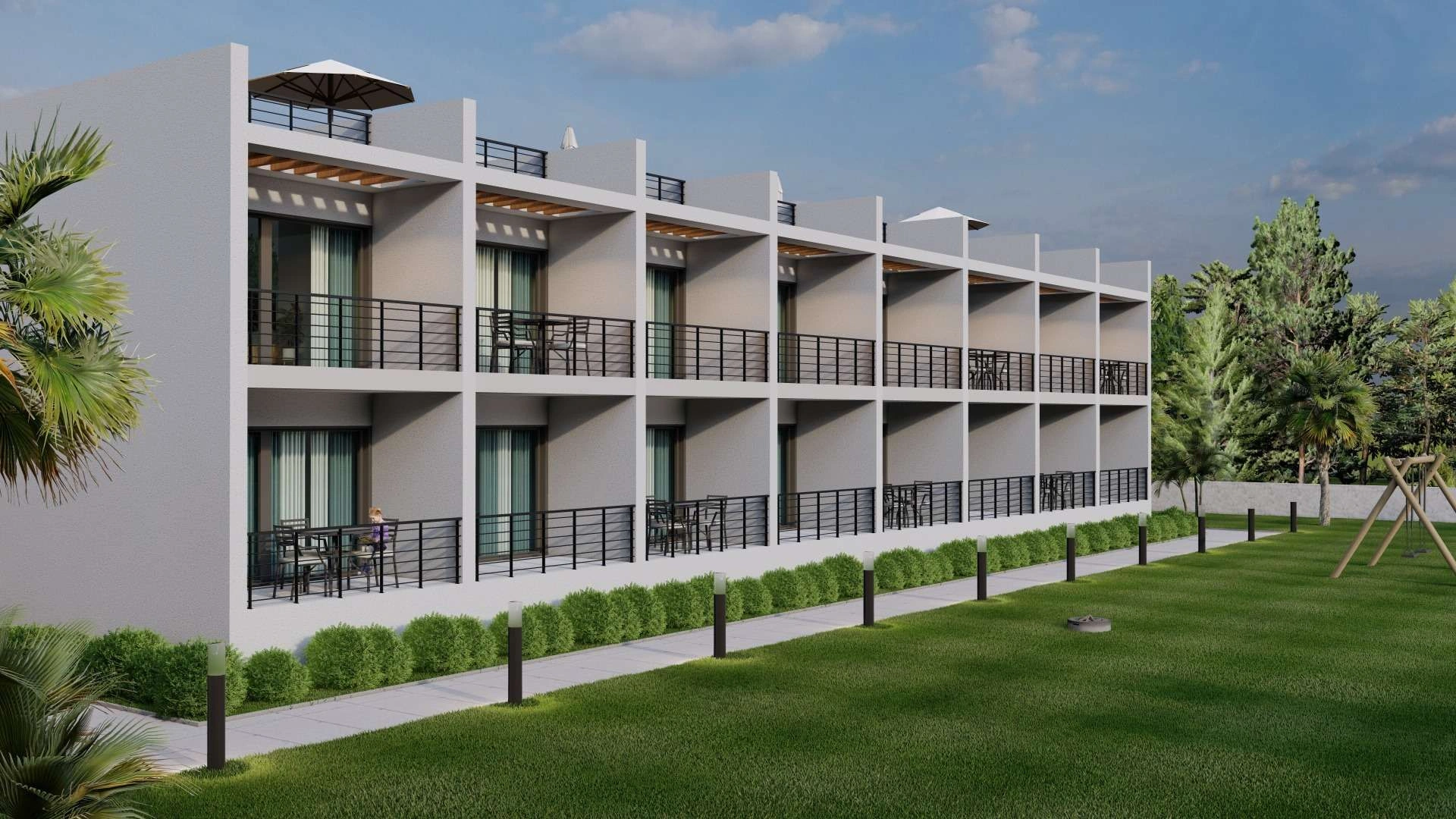 Gated complex of luxury apartments in the Esentepe