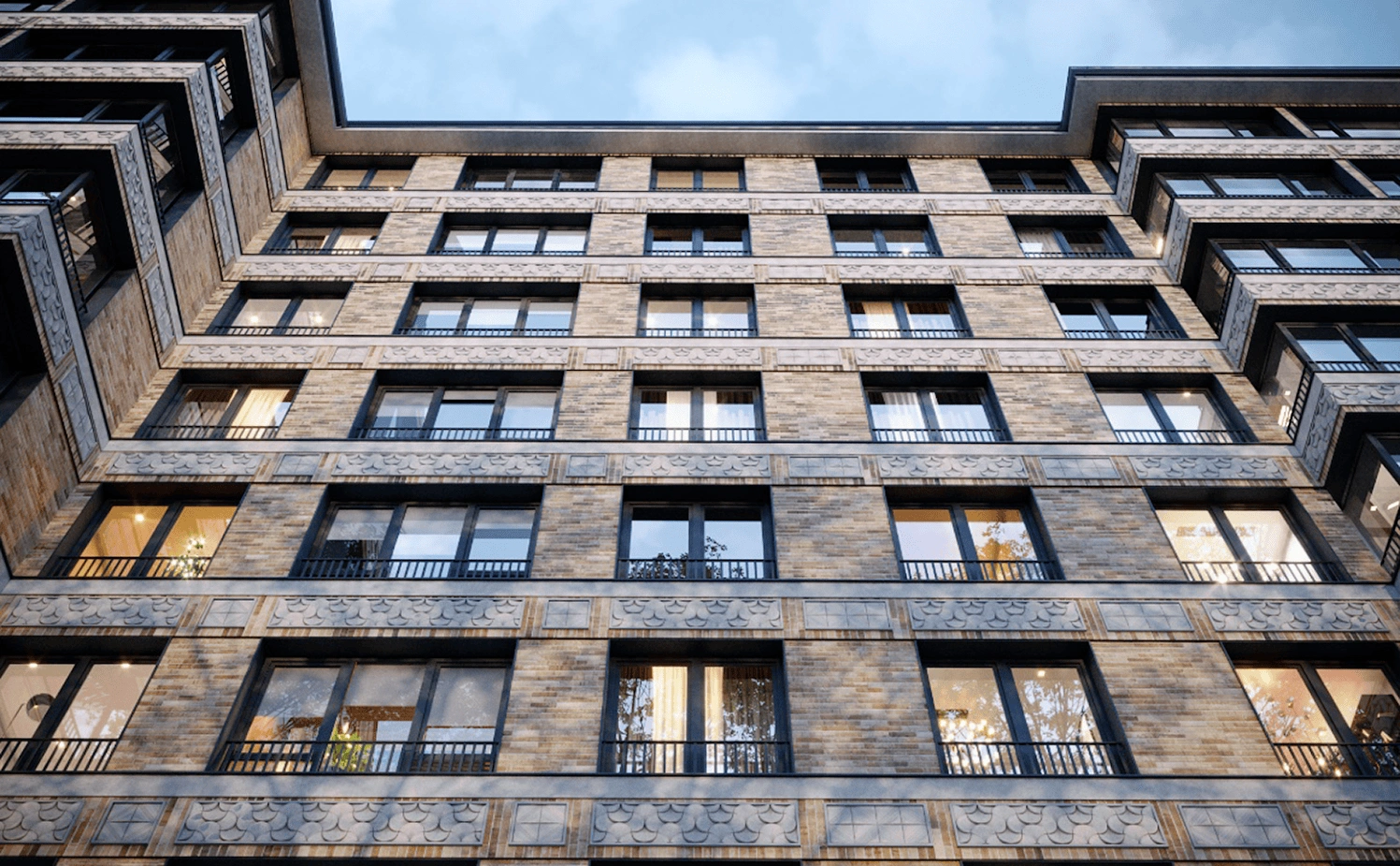 10-storey house with facades with decorative panels