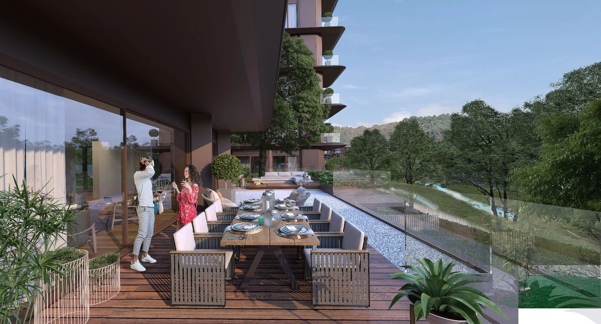 Complejo residencial lujoso con áreas verdes en Estambul